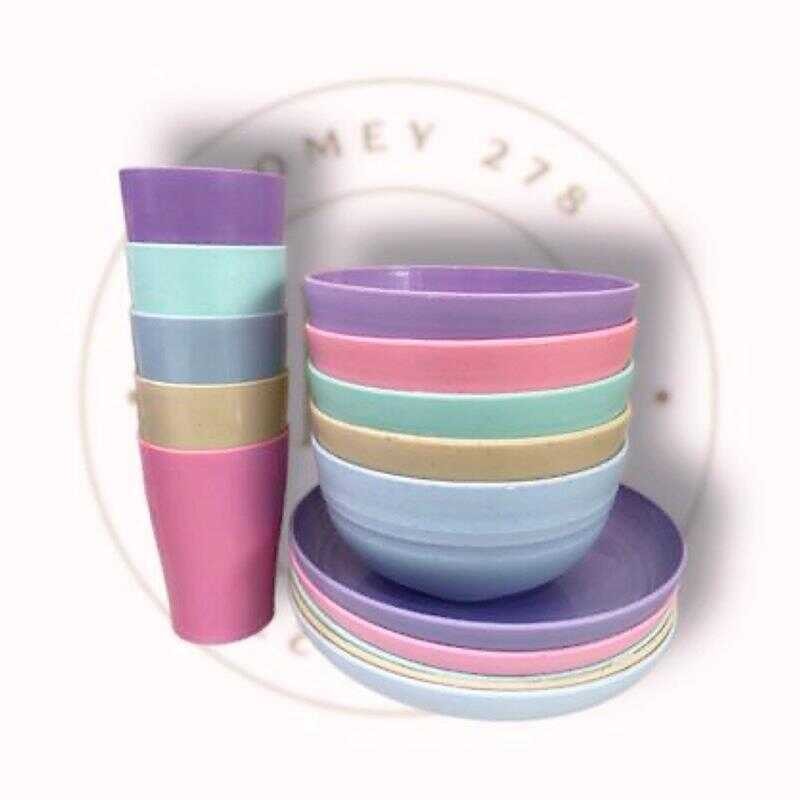 

15pcs/paket : 5PIRING uk20cm+5MGKK bakso+5GLS 250ml