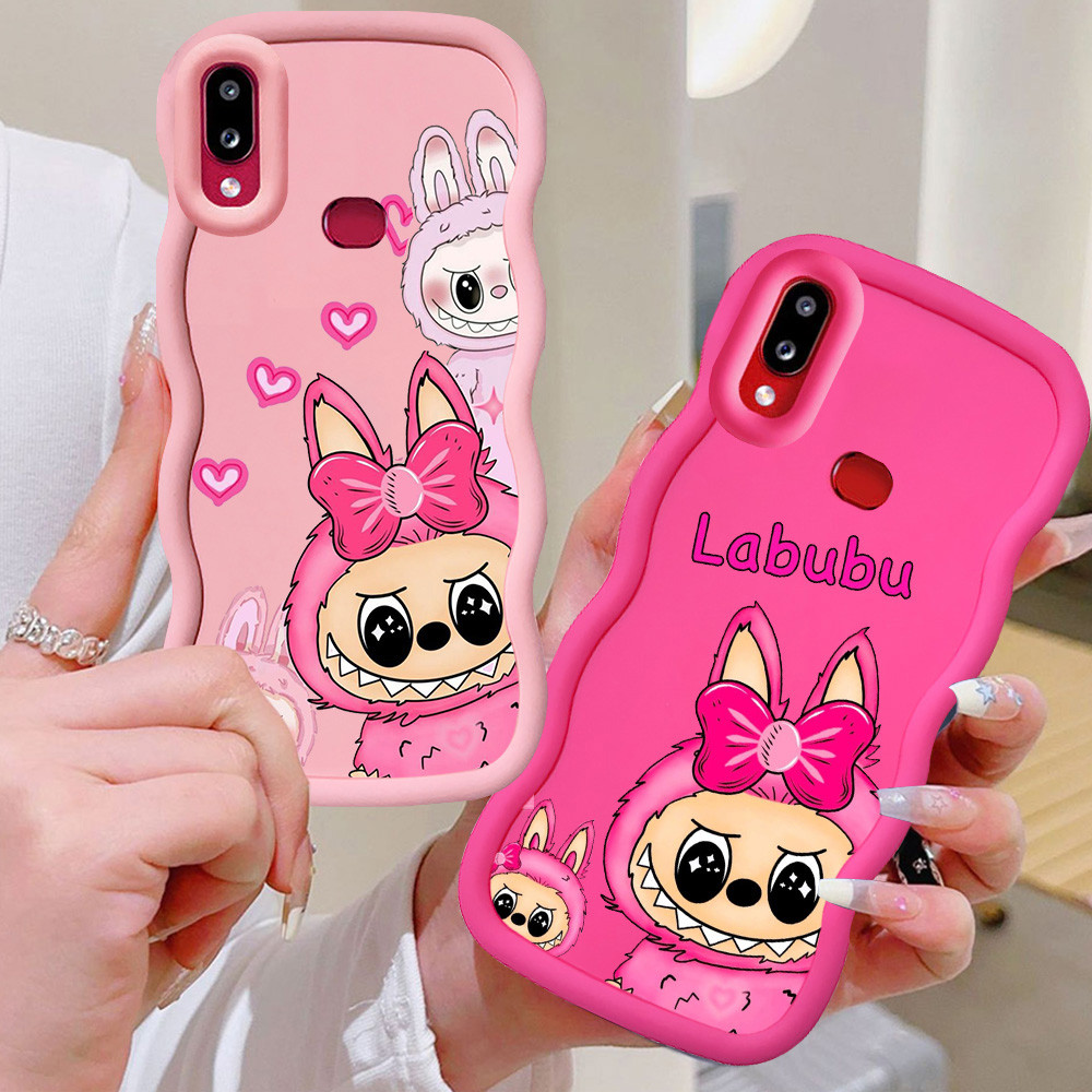 KL33 labubu Casing untuk Samsung A21S M10S M20S M01S A10S A20 Case Merah Muda