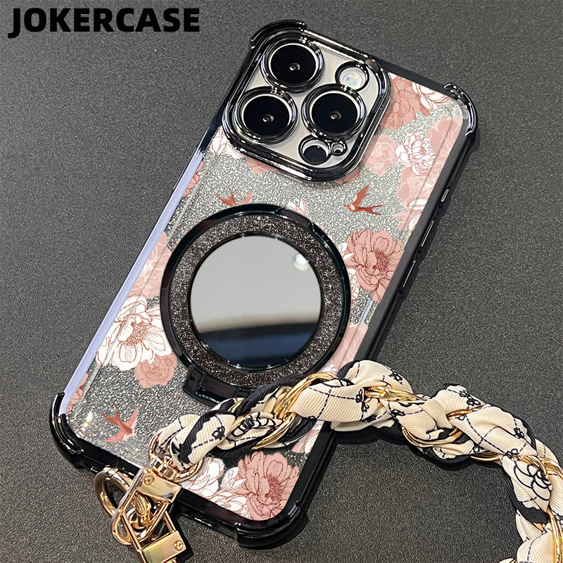 Case OPPO A12 A16 A17 A18 A38 A3s A5 A57 Glitter Card With Strap Case OPPO A7 A60 A9 2020 A95 A96 An