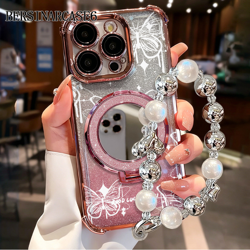 Case Vivo Y19 Y21 Y20 Y19S V40 LITE Y91 Y12 Y15S Case Dengan Stand Cermin Bracket Stand With Strap S