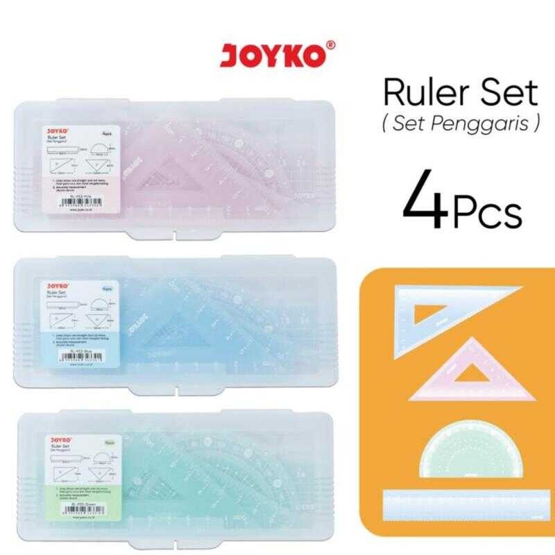 

( DAPAT ) PENGGARIS SET JOYKO RL-PS3 4 IN 1 Warna Pastel Soft Polos