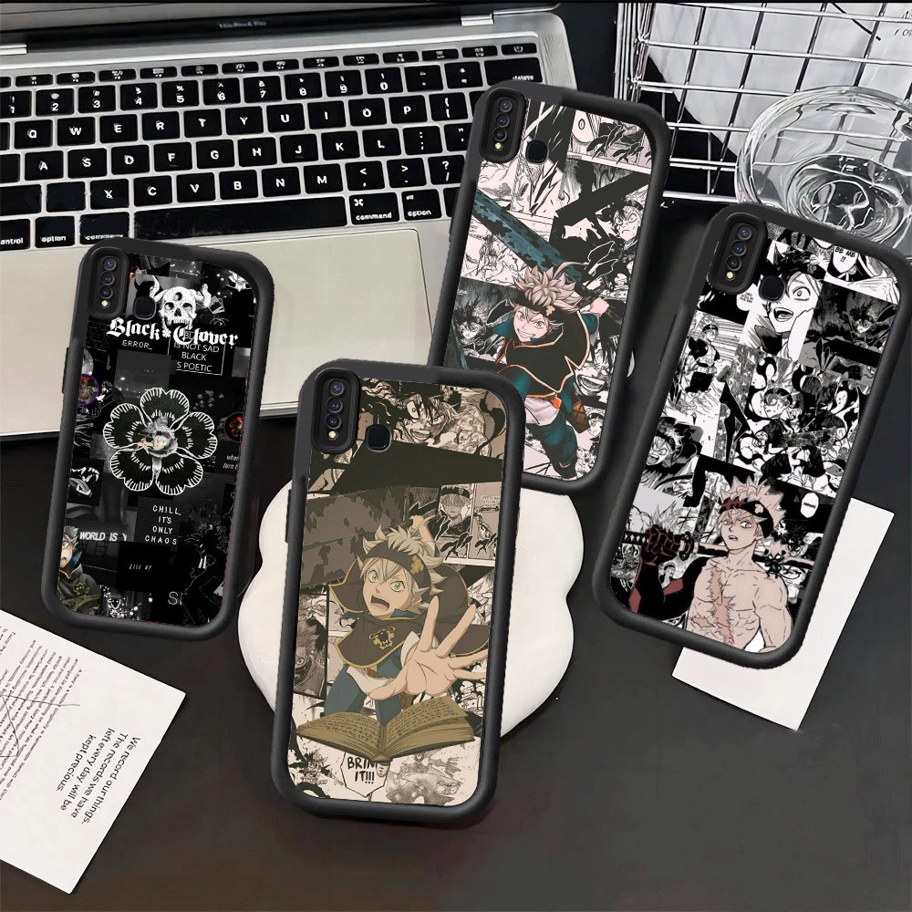 Black Clover Hp Clear Plating Casing untuk VIVO V9 Y95 Y30 Y50 Y17 Y91i Z1 Y81S Y66 Y12 Y93 V15 Y20i