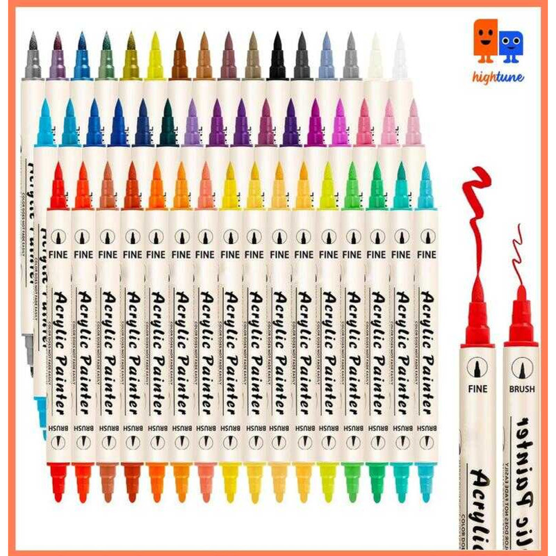 

Hightune Acrylic Marker Set Spidol Akrilik Dual Tip 12/24/36/48 Warna Dua Ujung - Stationery