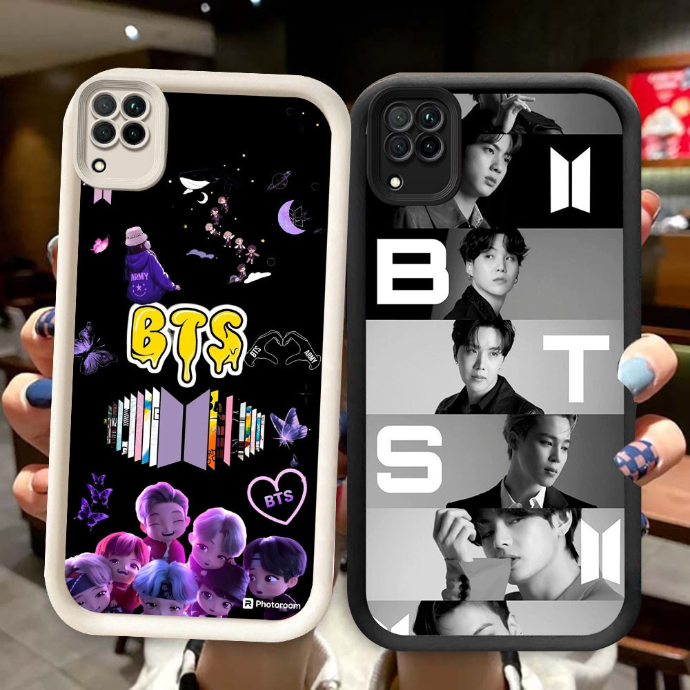 TS-13 BTS BT21 Tata Shockproof Casing untuk Samsung A12 A22 J2 J4 J7 Pro Plus Prime 5G