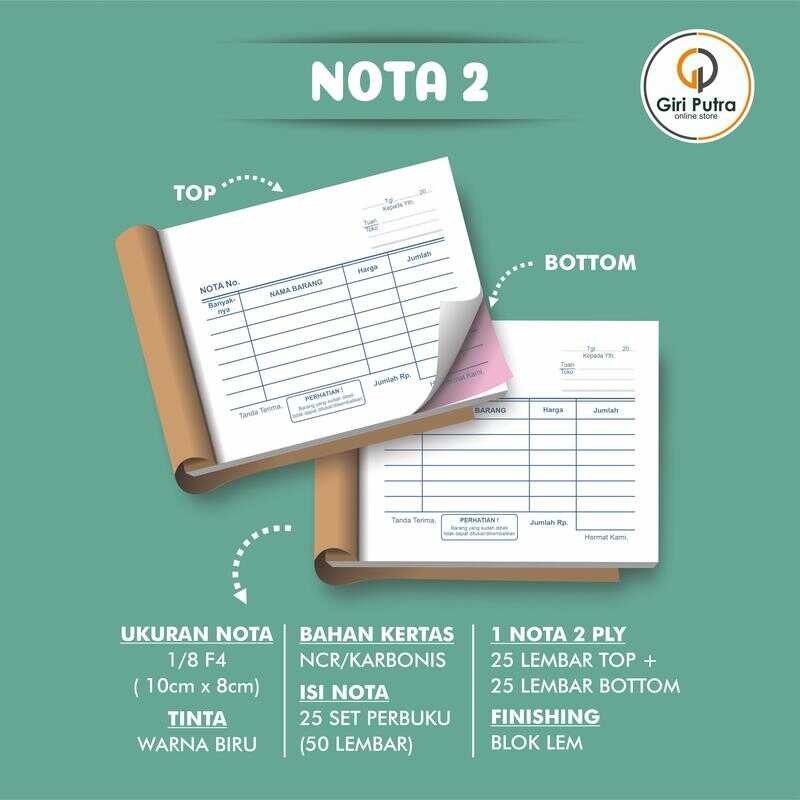 

Kontan Kecil 2 Fly / Nota Ukuran 10 x 8 cm