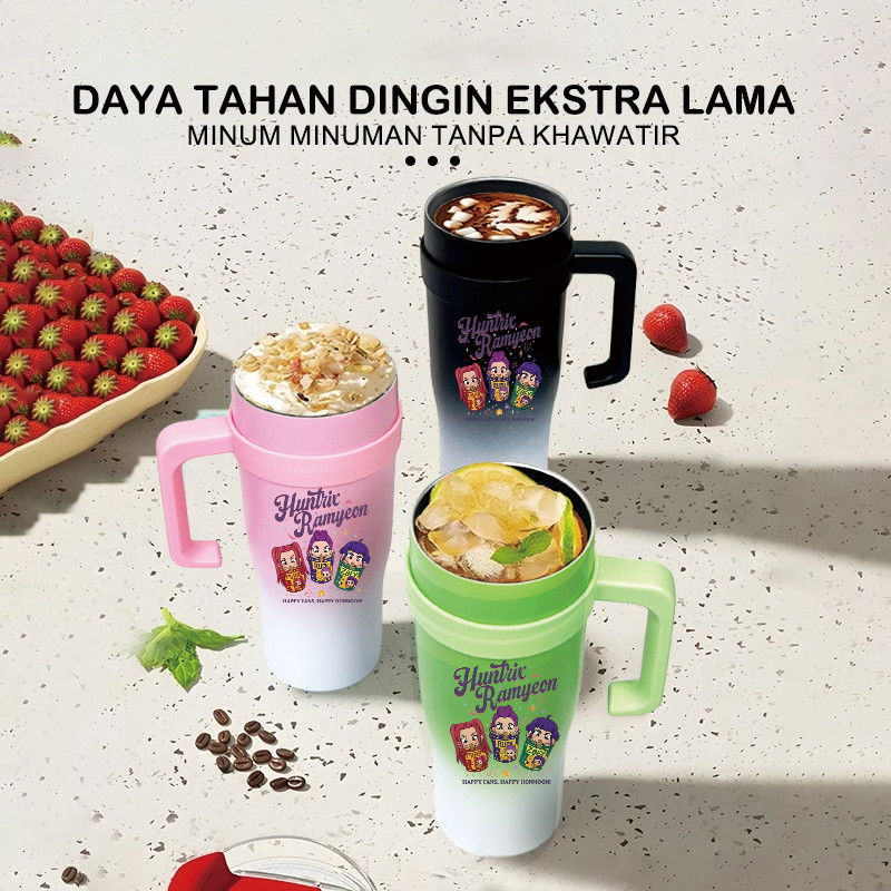 Tumbler Huntrix Demon Hunter In Mie Cup Stainless Steel 304 1200ml Gelas Mug Besar Tahan Panas Dingi