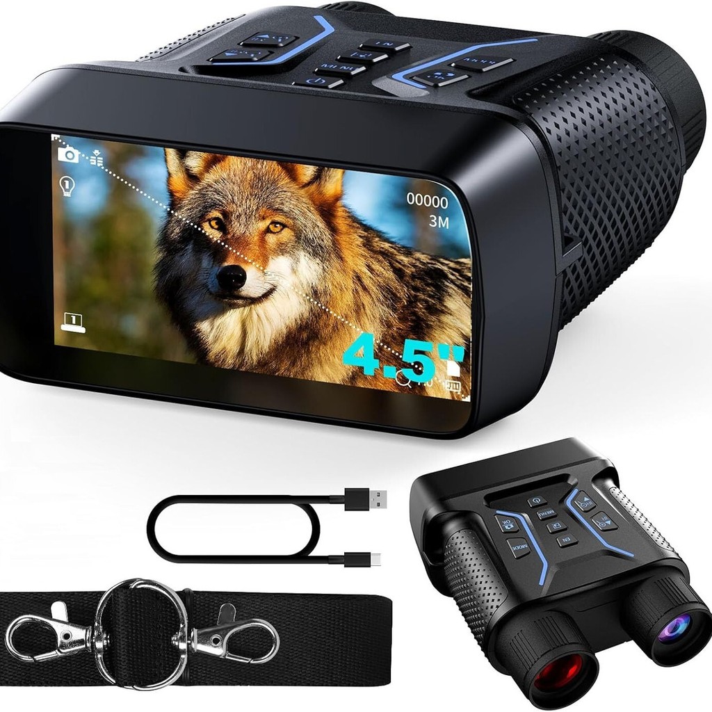 4.5 Inci HD Layar Besar 8X Zoom Digital Teleskop Inframerah 4K Perangkat Penglihatan Malam