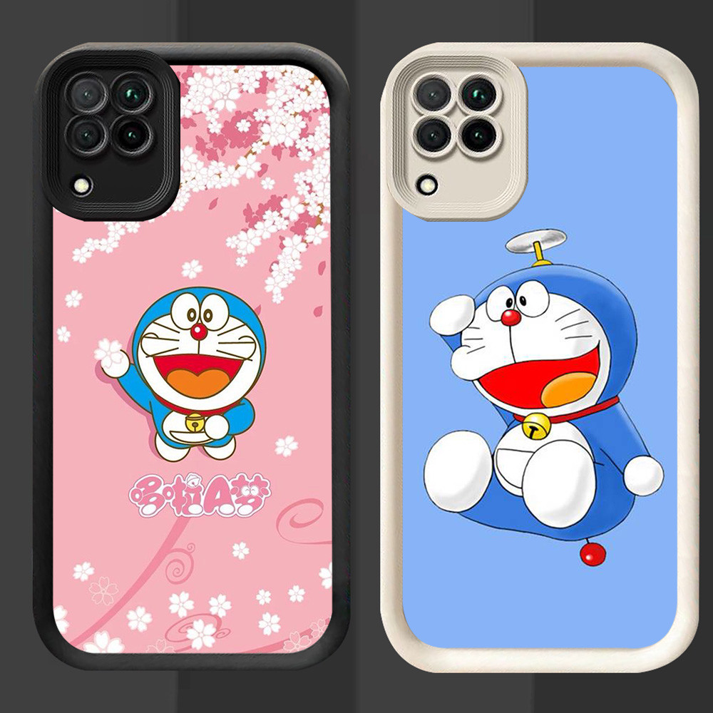 R32 Doraemon Casing untuk Samsung A12 A22 5G Hitam dan Putih