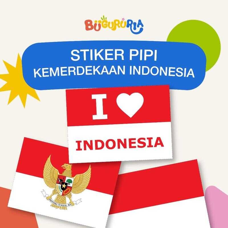 

STICKER PIPI BENDERA MERAH PUTIH STIKER HUT RI Sticker Pipi Merah Putih 1 PCS