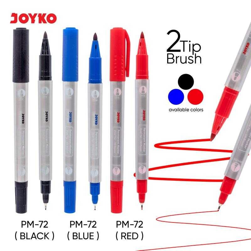 

Permanent Marker Spidol Permanen Dual Tip Joyko PM-72