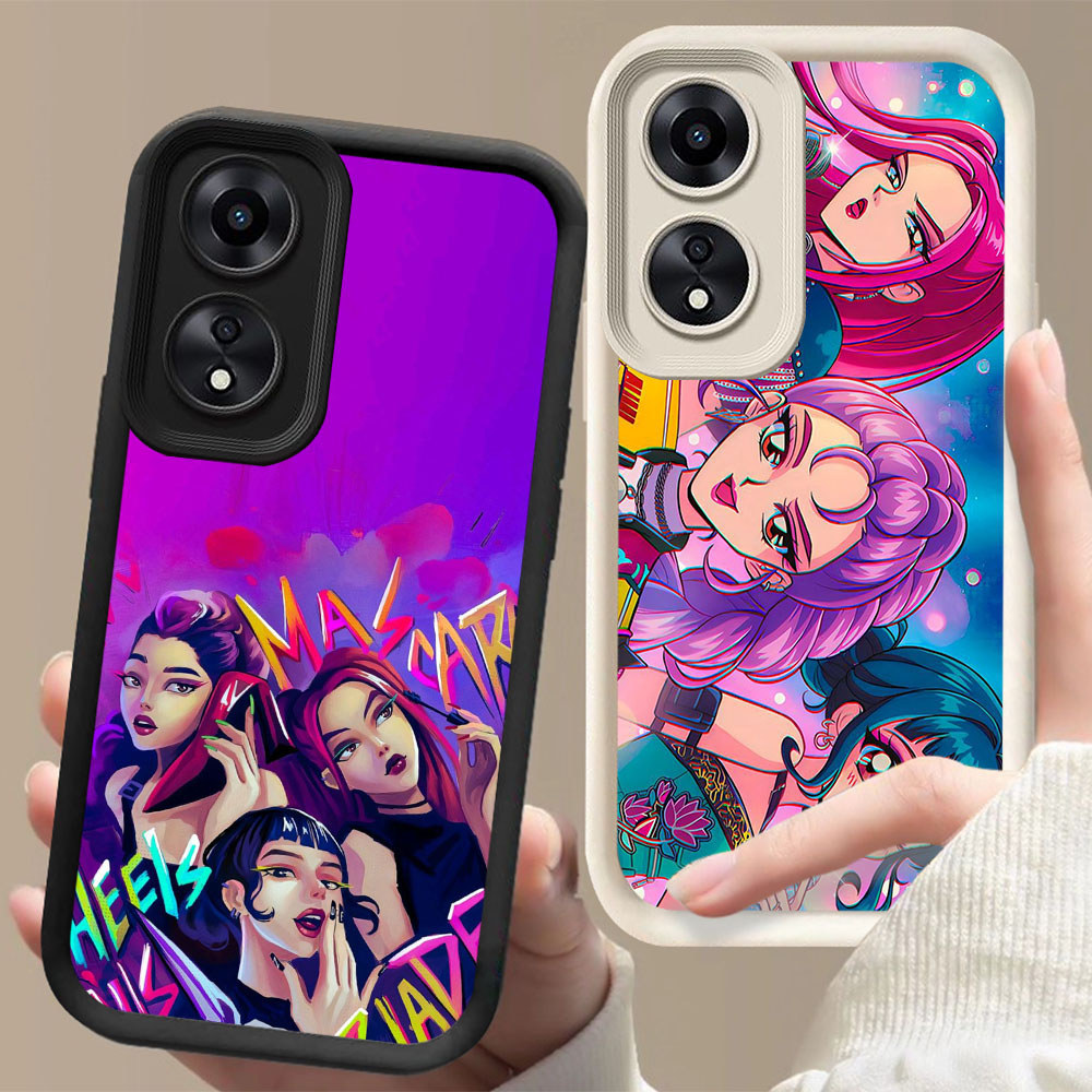 Casing Ponsel Anti Jatuh untuk OPPO A78 A18 A98 A58 A38 A17 A60 5G AD12 Demon Hunters