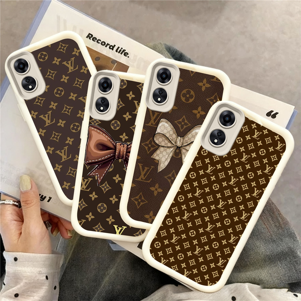 UQ54 LV Sangat indah Casing untuk Hp Plating OPPO A57e A7 A58 A72 A74 A57s A5S A77 A76 2018 5G kasus