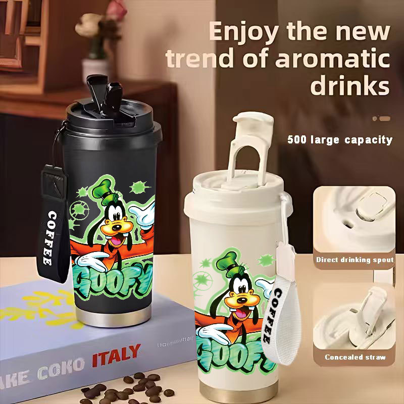 Goofy Disney Tumbler Kopi Stainless Steel CUP 500 ML Vacuum Mug Termos Coffee Cup CUPLXSP01017