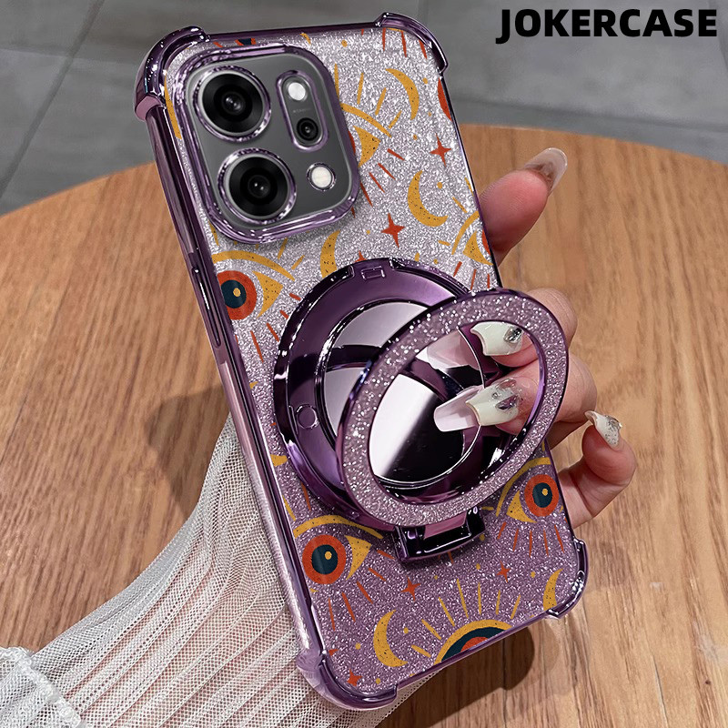 Glitter Card Case HP Oppo A53 A9 2020 A57 2022 A17K A15 Cermin Dengan Stand Oppo Case Silikon Casing