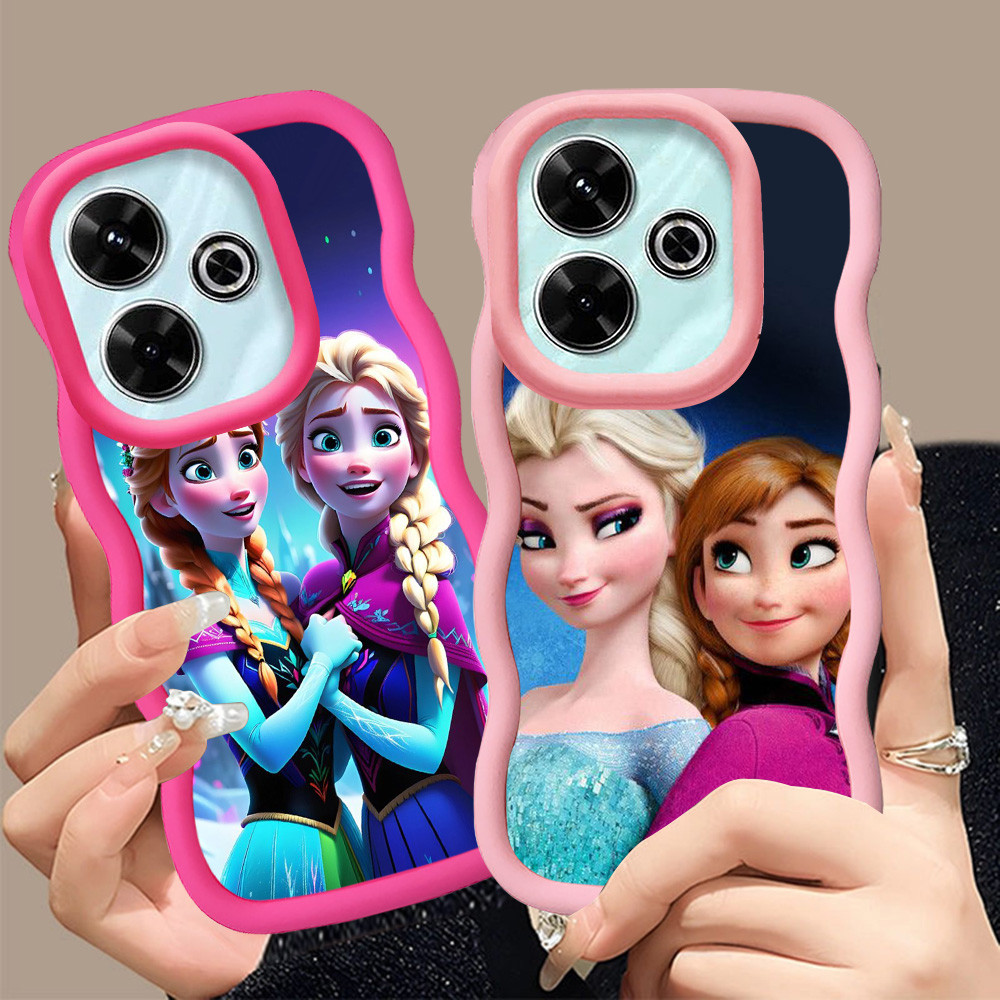 A-5 Frozen Casing untuk Xiaomi Redmi Note 14 POCO C65 M6 Pro Plus 5G hitam merah Pink Case