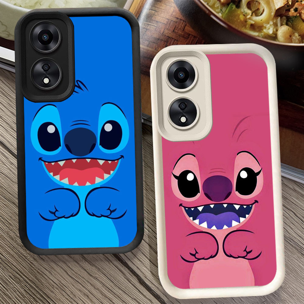 Casing Ponsel Anti Jatuh untuk OPPO A78 A18 A98 A58 A38 A17 A60 5G AD33 Stitch