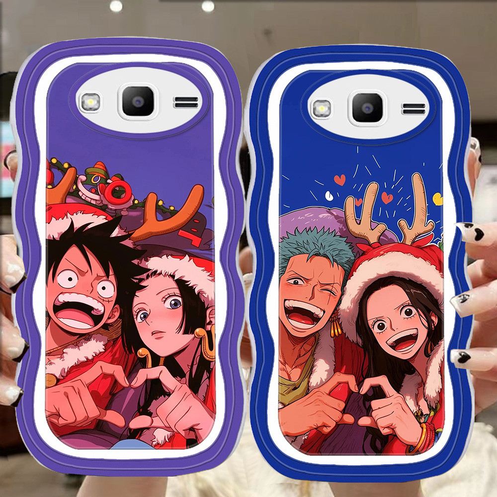 A-24 One Piece couple TPU Casing untuk Samsung J2 J3 J5 J7 2015 J4 J6 Prime Pro Plus 2016 2017 Trans