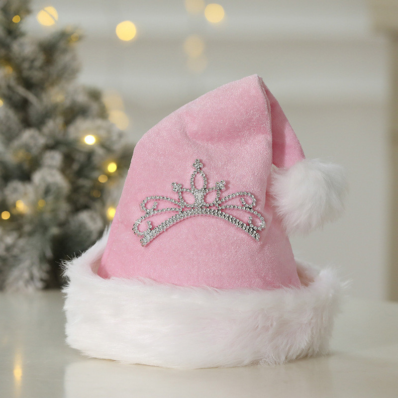 Special Natal Produk Chunchen Dekorasi Pakaian Baru Gaun Dewasa Mahkota Pink Topi Plush Natal Import