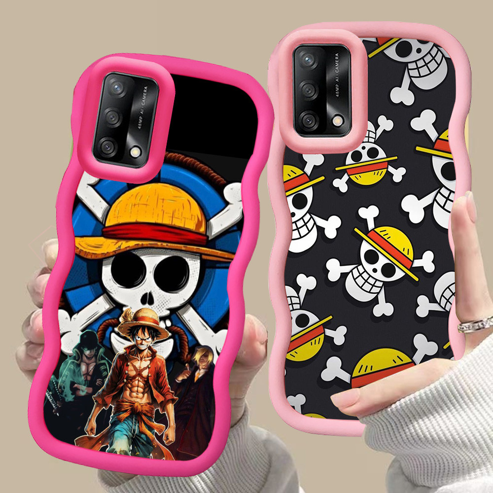 D-12 Logo One Piece Pink merah Casing untuk OPPO A52 A74 A95 A92 A72 hitam