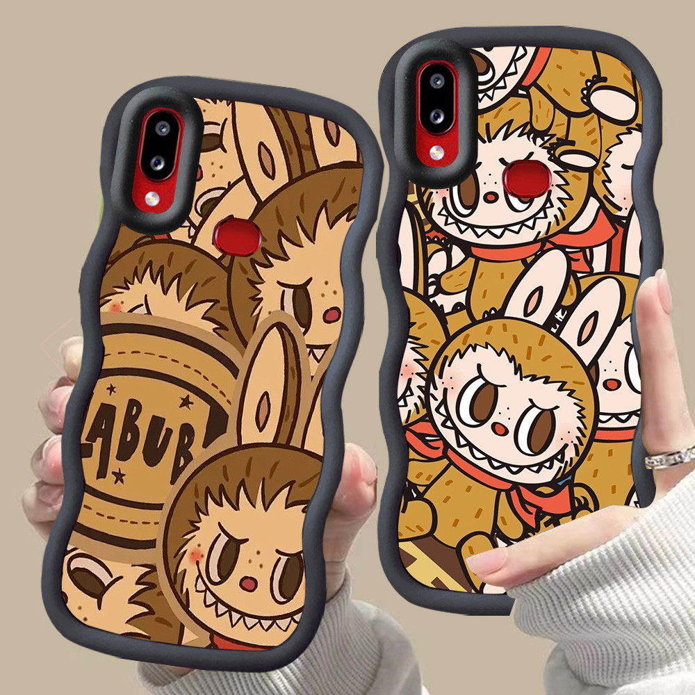 D-28 Labubu Pink merah Casing untuk Samsung M10S M20S M01S A20 A10S A21S hitam