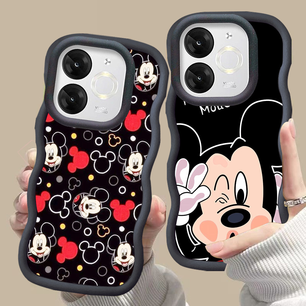 D-7 mickey mouse Pink merah Casing untuk ITEL S25 Ultra A50 A90 P55 A80 hitam