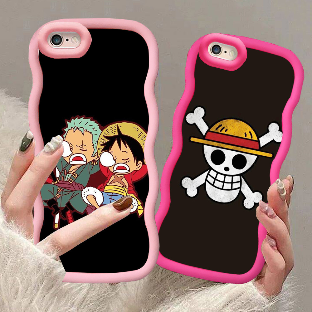 A-23 One Piece Casing untuk iPhone 8 7 Plus SE 2022 2020 hitam merah Pink Case
