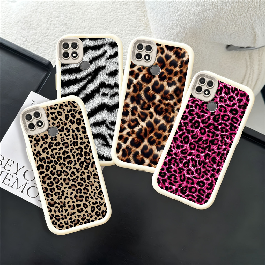 MU48 leopard print Hp Plating Casing untuk OPPO A9 A92 A93 A77s A74 A78 A91 A76 A77 2020 5G kasus si