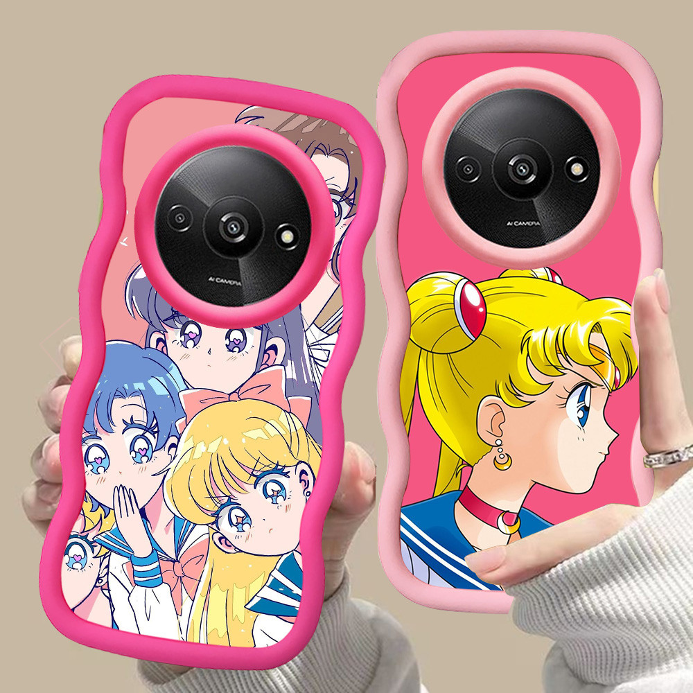 D-17 Sailor Moon Pink merah Casing untuk Xiaomi Redmi POCO X3 C61 A3X NFC A3 Pro hitam