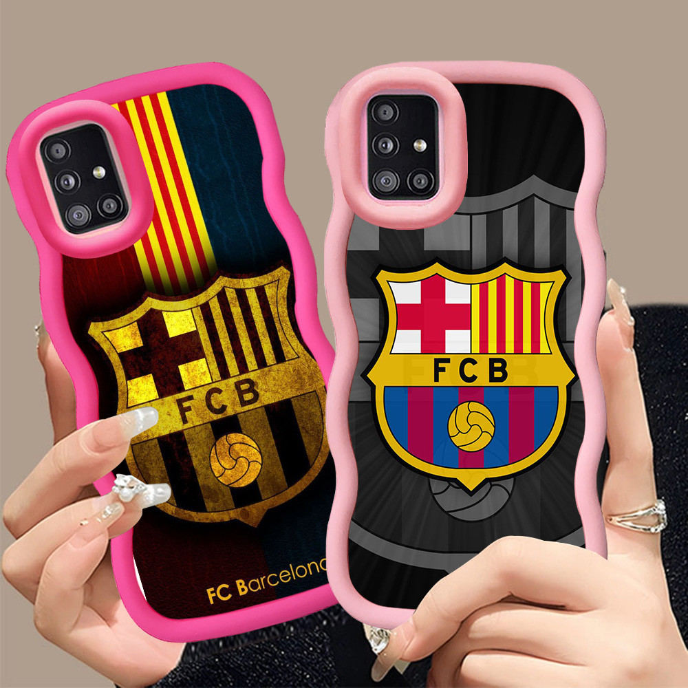 A-18 FC Barcelona Casing untuk Samsung A03 A03S A31 F02S A51 M02S A02S hitam merah Pink Case