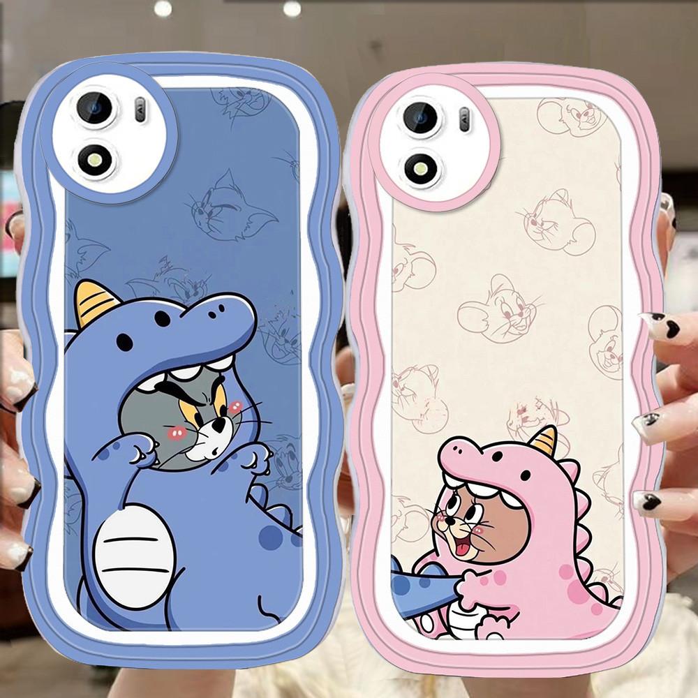 A-10 Cat and Mouse couple TPU Casing untuk VIVO Y01 Y15a Y01a Y15s Transparan Case