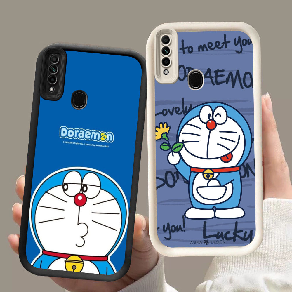 DR-43 Cute Doraemon Shockproof Casing untuk OPPO A5i A31 F15 A91 Reno 3 Realme 6i 5s 5i 5 Narzo 10 1
