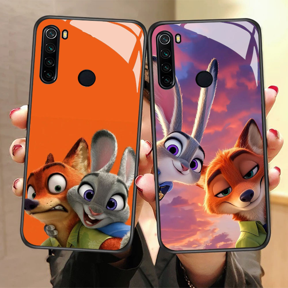 CK-34 Zootopia HD Glass Casing untuk Xiaomi Redmi 8 8A 9 Note 8 10 Pro Lite