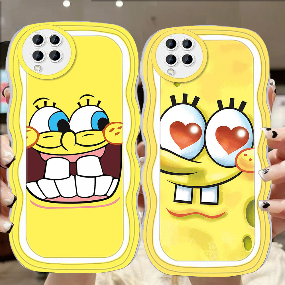 A-100 Spongebob TPU Casing untuk Samsung M33 A22 A12 M53 M62 S24 FE 5G Transparan Case