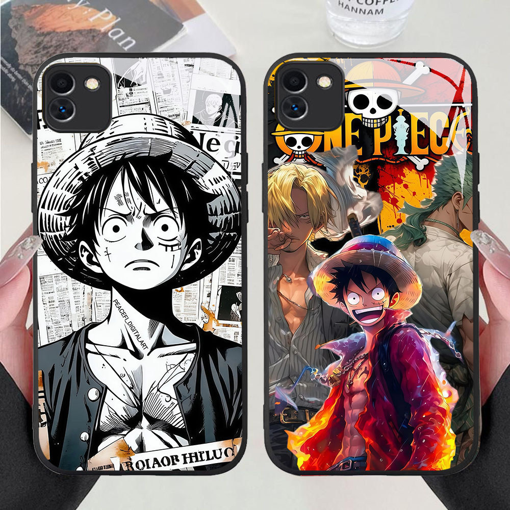DR-80 One Piece Luffy HD Glass Casing untuk Samsung A03 A04 A05 M04 F04 A04E Core