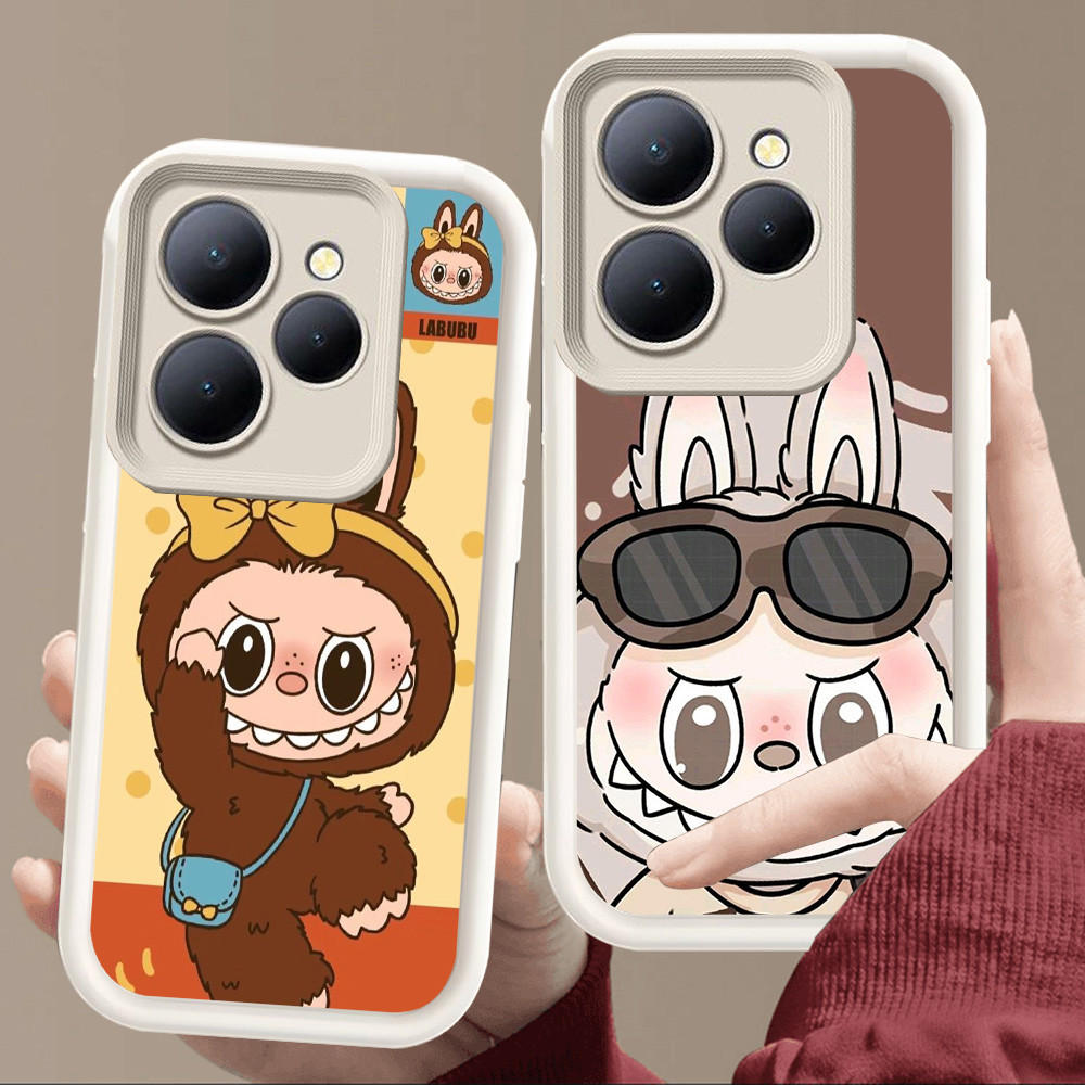 Casing untuk ITEL P55 A70 A80 P65 A50 A90 City 100 S23 RS4 5G Putih lembut E123 Cute Labubu