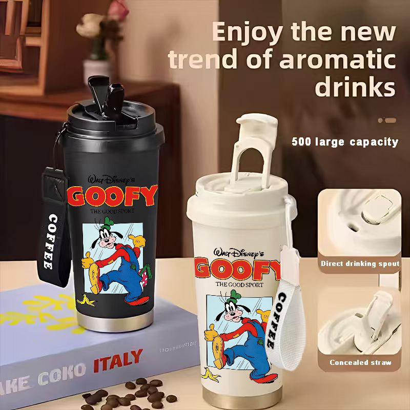 Goofy Cartoon Tumbler Kopi Stainless Steel CUP 500 ML Vacuum Mug Termos Coffee Cup CUPLXSP01005