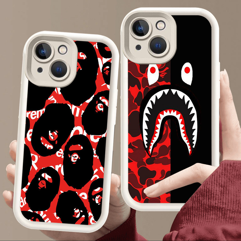 Casing untuk iPhone 8 13 6 7 6s 14 Pro Max Plus Putih lembut E101 ape