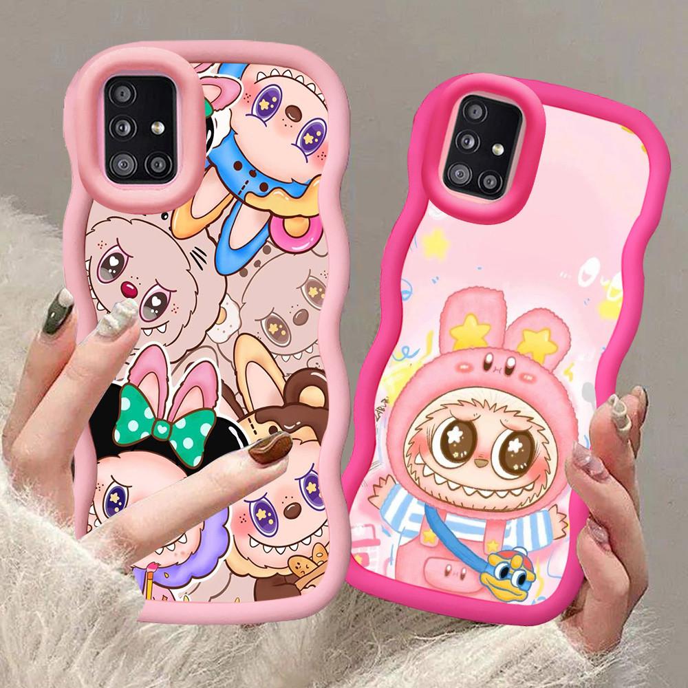 A-24 Labubu Casing untuk Samsung A03 A03S A31 F02S A51 M02S A02S hitam merah Pink Case