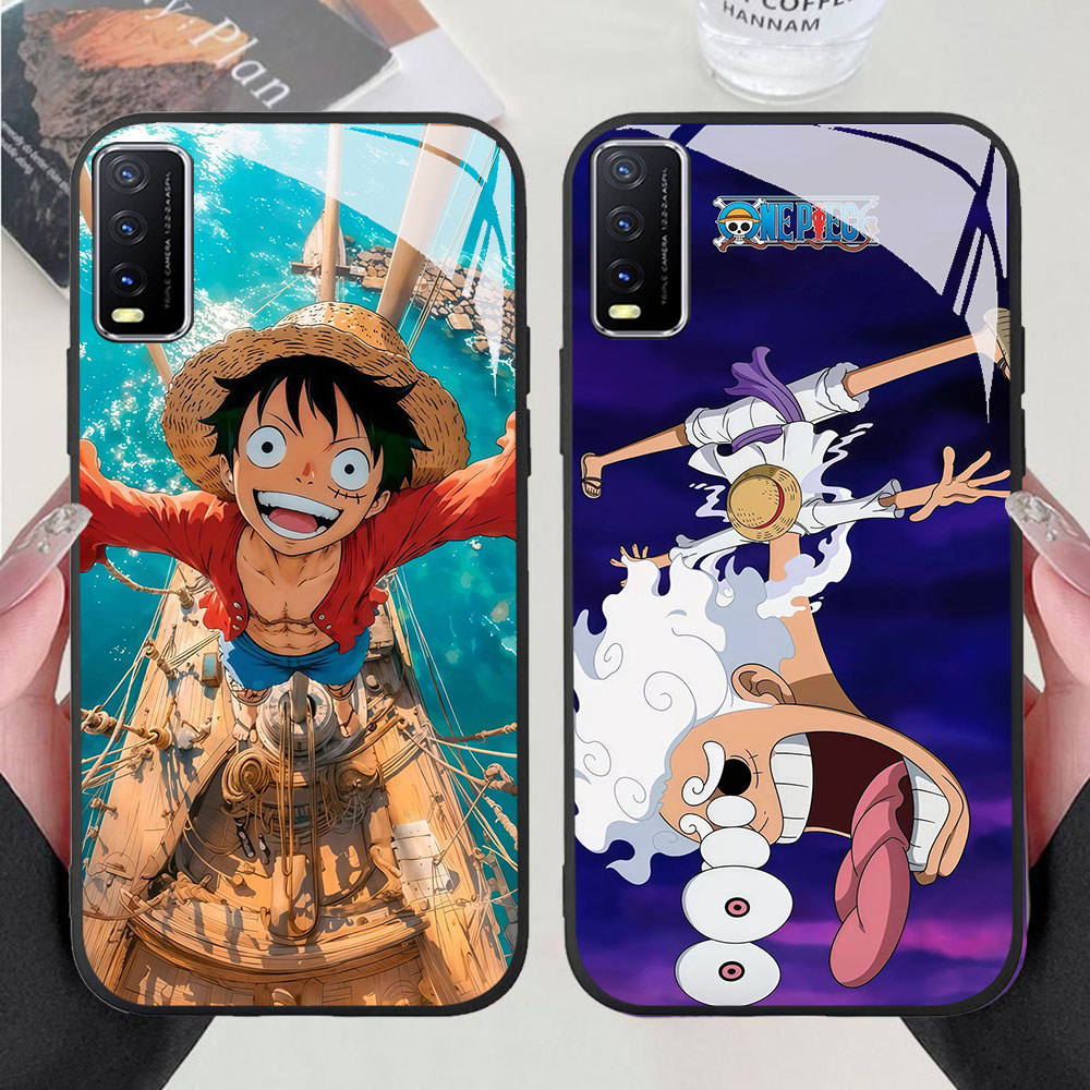 DR-75 Monkey Luffy HD Glass Casing untuk VIVO Y20 Y20s Y20i V15 Y50 S1 Y30 V50 Y03 Y29 Lite Pro