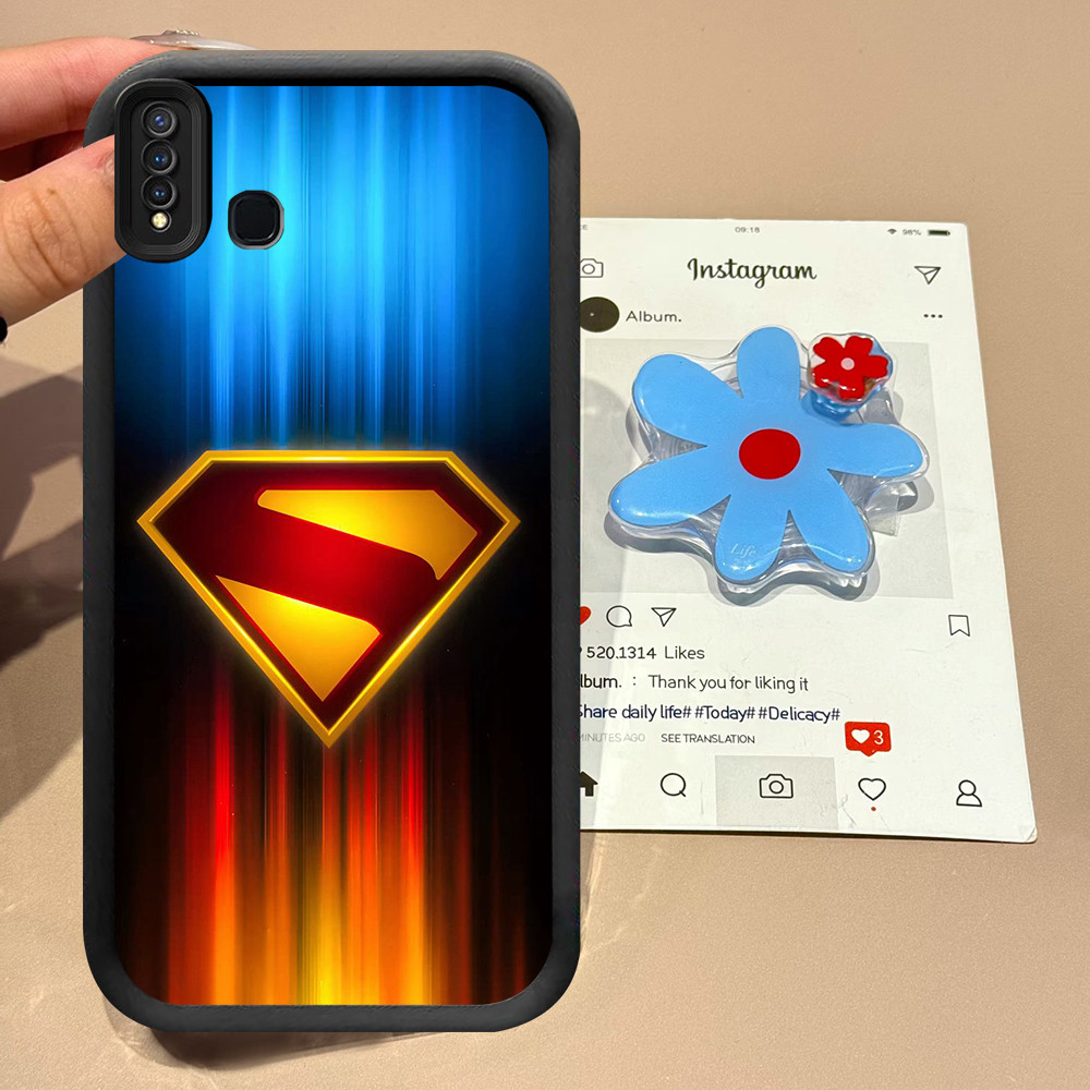 DE-34 Superhero Superman Case Casing untuk VIVO Y11S Y91 Y91C Y12S Neo V9 V19 Y19S Y91i Y66