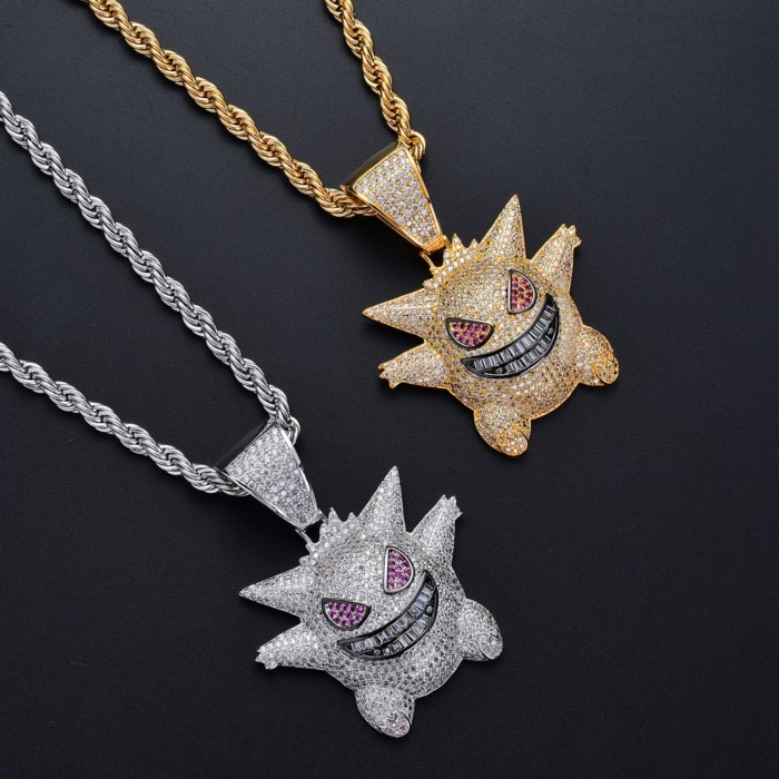 European And American Necklace Hip-hop Pendant Pokemon Gengar Pendant Personalized Trendy Brand Ani
