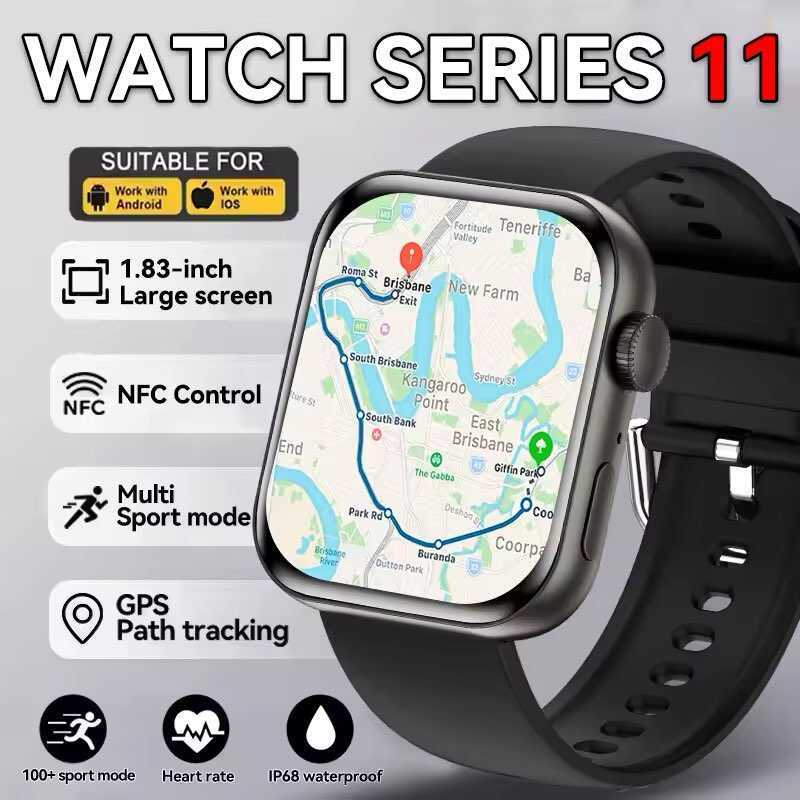 Asli 2026 Untuk 10 Jam Tangan Pintar Pria Pengukur Suhu Tubuh Panggilan Bluetooth NFC GPS Olahraga W