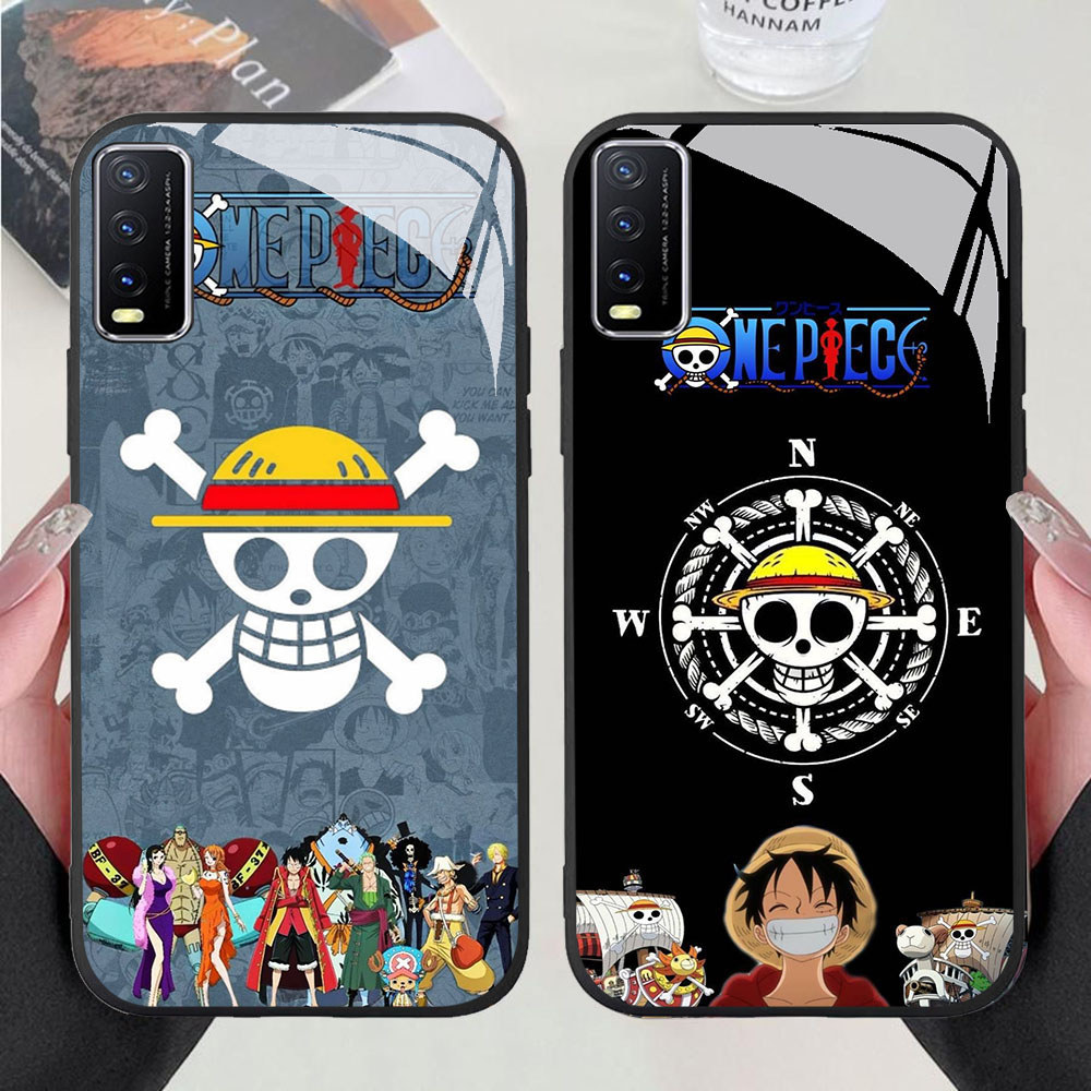 DR-22 Monkey D Luffy HD Glass Casing untuk VIVO Y20 Y20s Y20i V15 Y50 S1 Y30 V50 Y03 Y29 Lite Pro