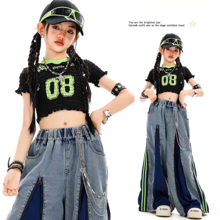 Children's Jazz Dance Performance Costumes Girls Street Dance Suits Children Girls Jazz Dance Costu
