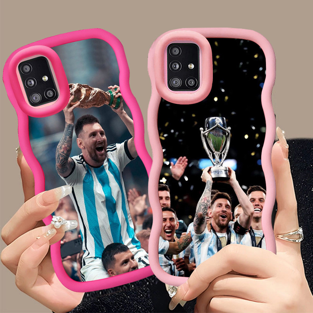 A-19 Messi King Casing untuk Samsung A03 A03S A31 F02S A51 M02S A02S hitam merah Pink Case