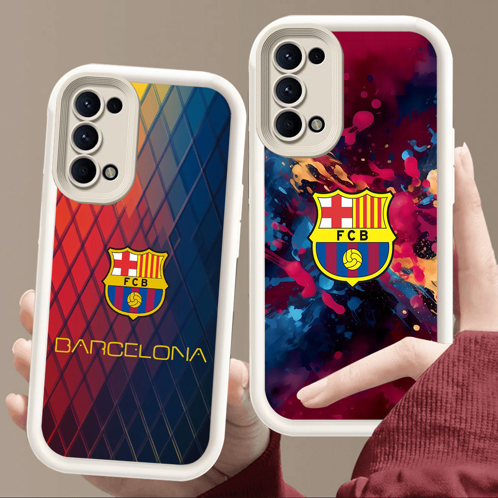 Casing untuk OPPO Reno A94 A95 5 A55 A74 A92 A52 4 6 A72 A16s A16 A54S 5G Putih lembut E128 FC Barce