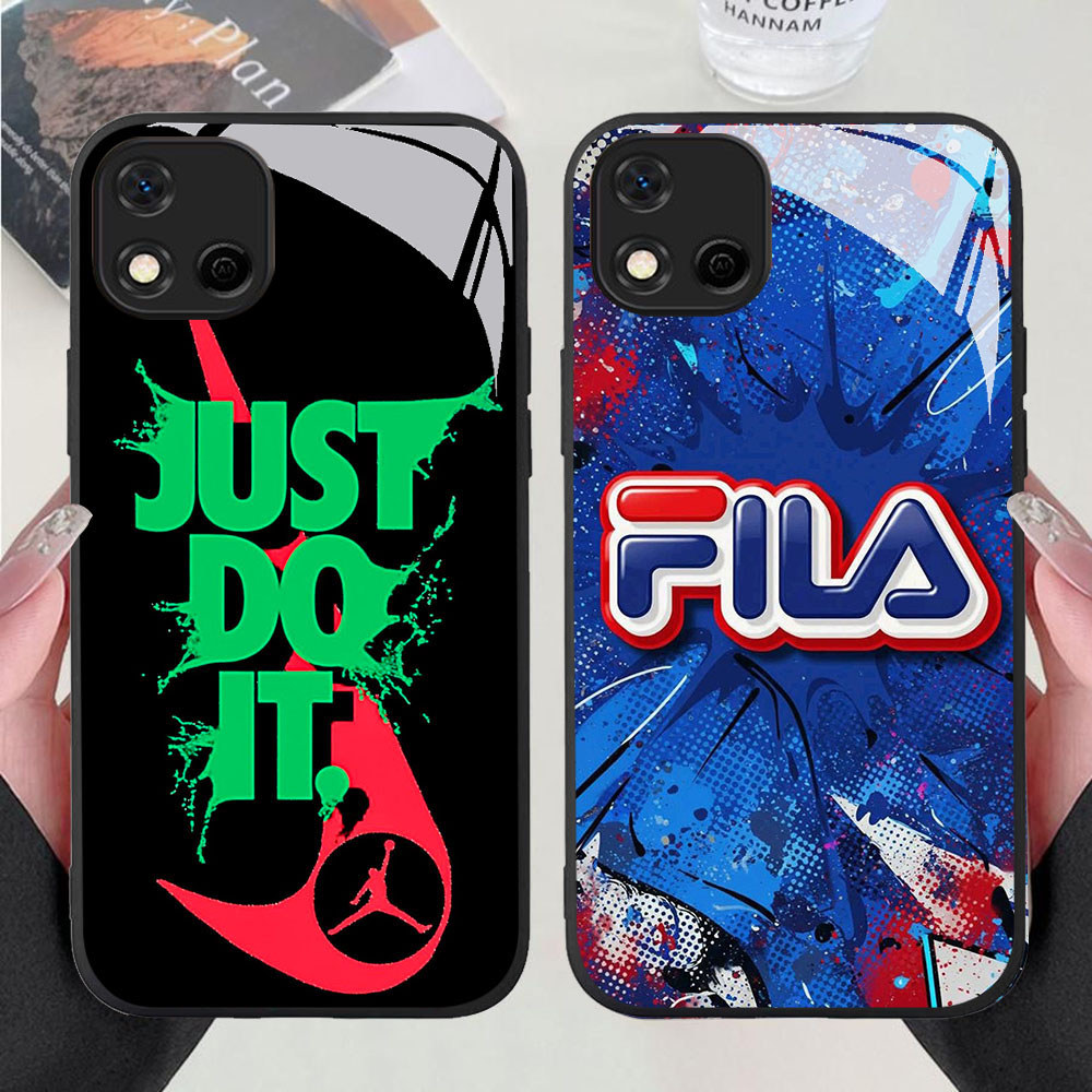 DR-64 Just Do It HD Glass Casing untuk Realme C20 C20A C11 OPPO A16E A16K A93 Reno 4 4F F17 Lite Pro
