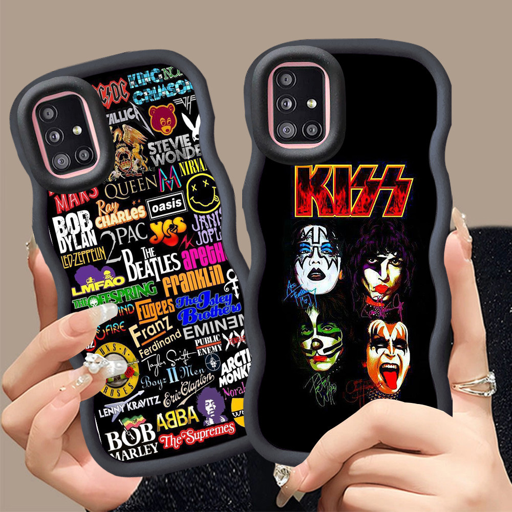 A-9 Rock Band Casing untuk Samsung A03 A03S A31 F02S A51 M02S A02S hitam merah Pink Case