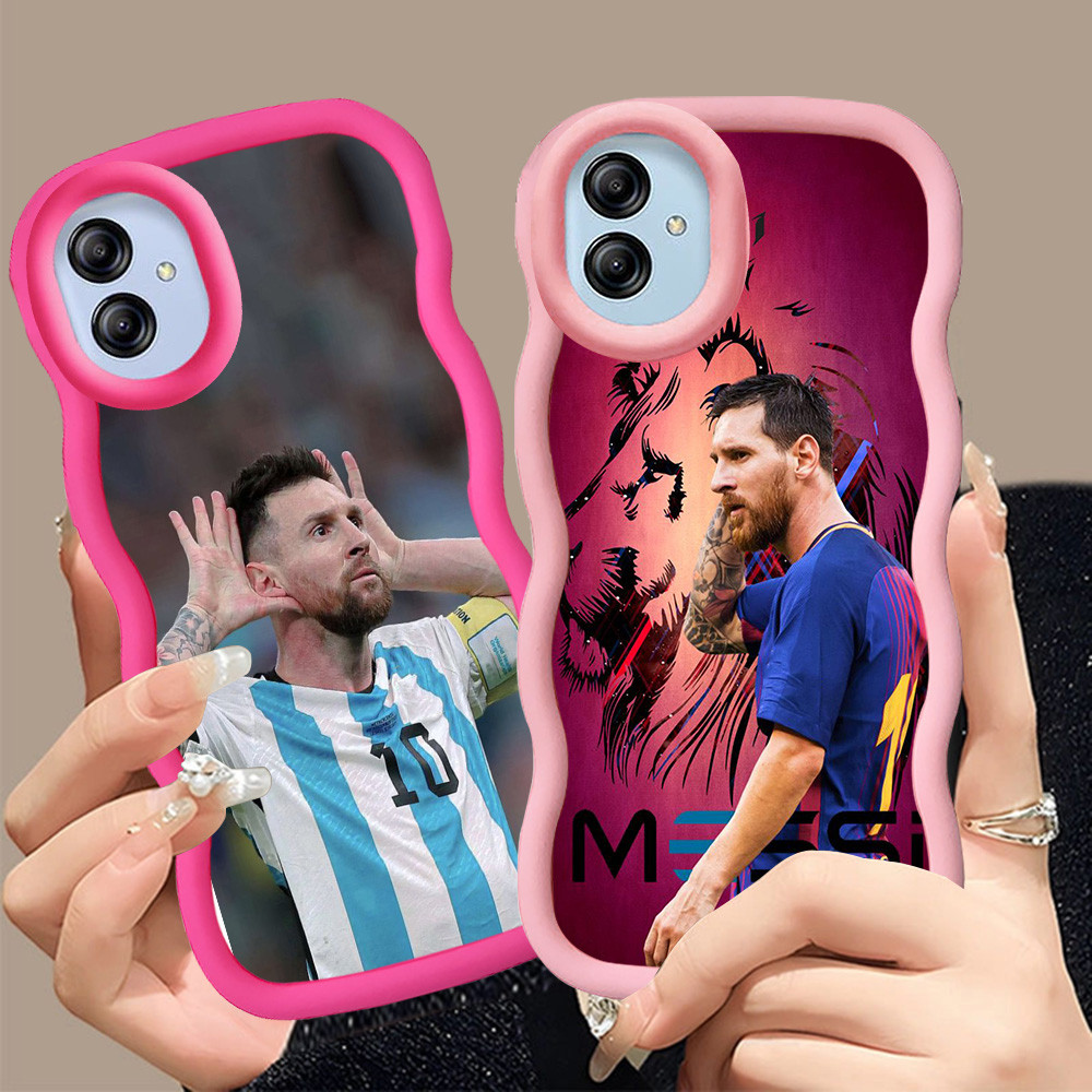 A-20 Messi 10 Casing untuk Samsung A05 M13 A04 F04 M04 A04E 5G hitam merah Pink Case