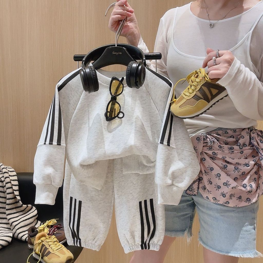 Setelan Hoodie Anak 2 Potong, Baju Anak Laki Perempuan, Style Korea, Musim Gugur & Semi, Baju Casual